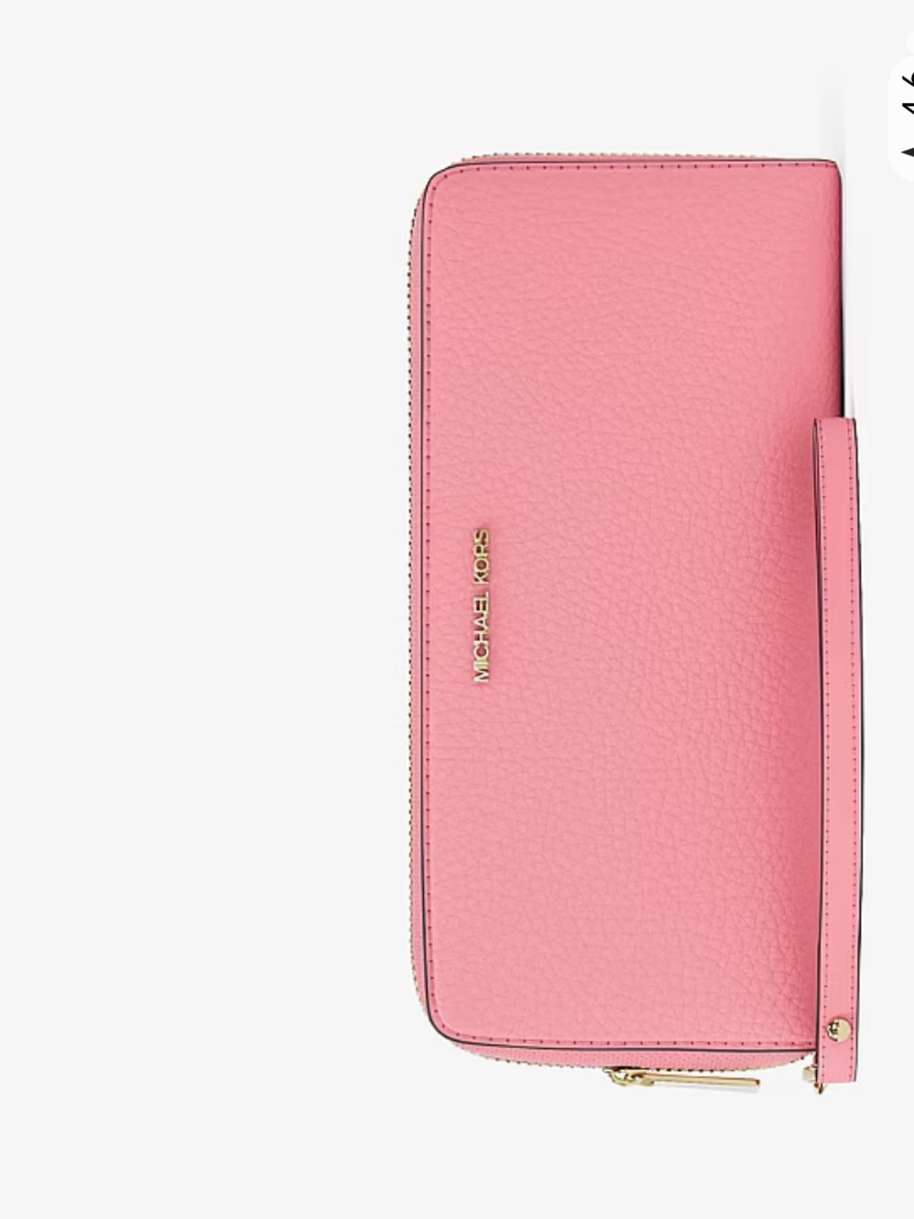 MICHAEL KORS JST Lg Pebbled Leather Continental Wristlet Wallet 
Carnation 
NWT